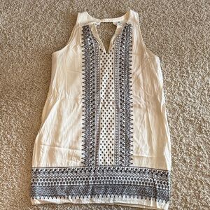 Old Navy Cream and Black Patterned Tunic Dress
